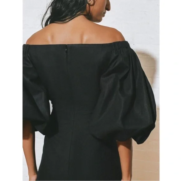 Mara Hoffman Midi Linen-Blend Namari Puff-Sleeve Dress - Picture 3 of 10